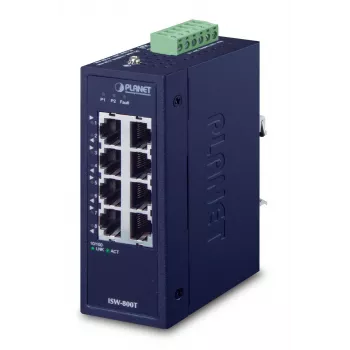 Przełącznik sieciowy PLANET ISW-800T Niezarządzalny L2 Fast Ethernet (10/100) Niebieski