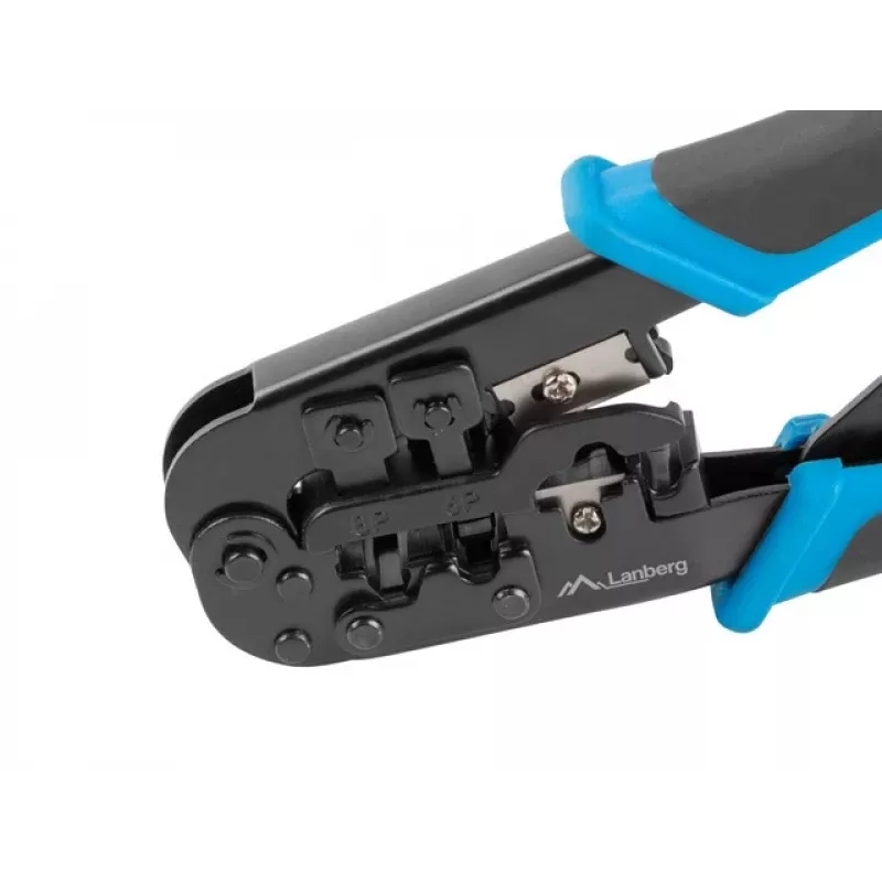 Narzędzie do zaciskania LANBERG NT-0201 do złączy RJ-45, 180 mm, 315 g, czarno-niebieskie