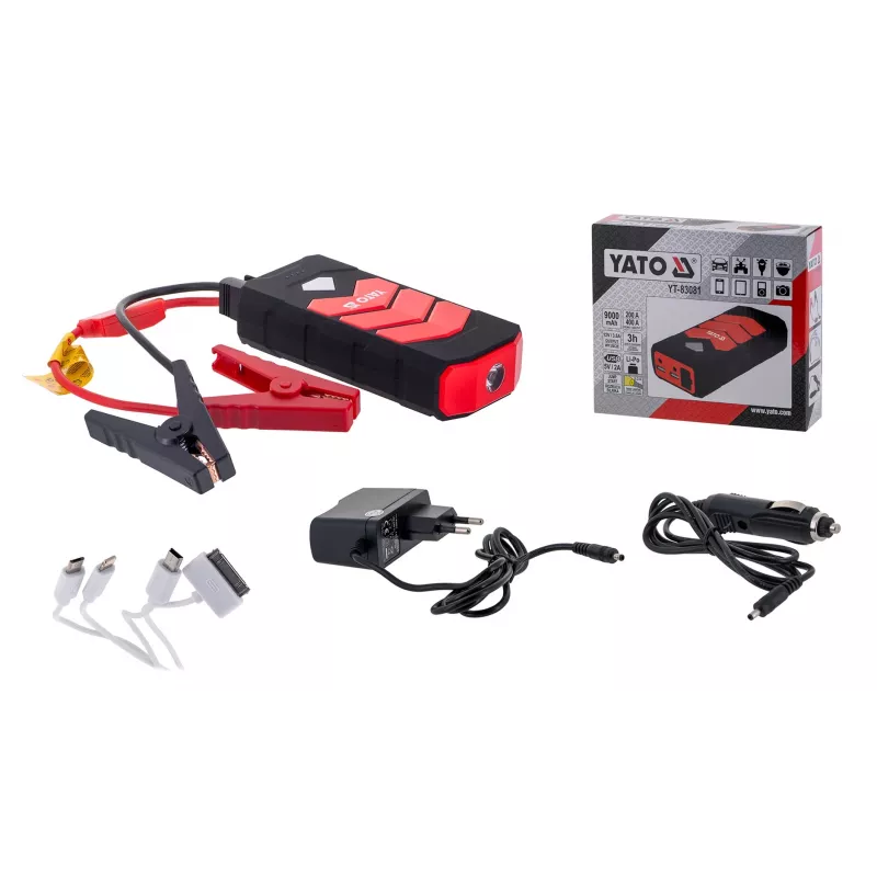 Urządzenie rozruchowe do samochodu YATO YT-83081 powerbank samochodowy 9000 mAh 9000 mAh Czarny, Pomarańczowy