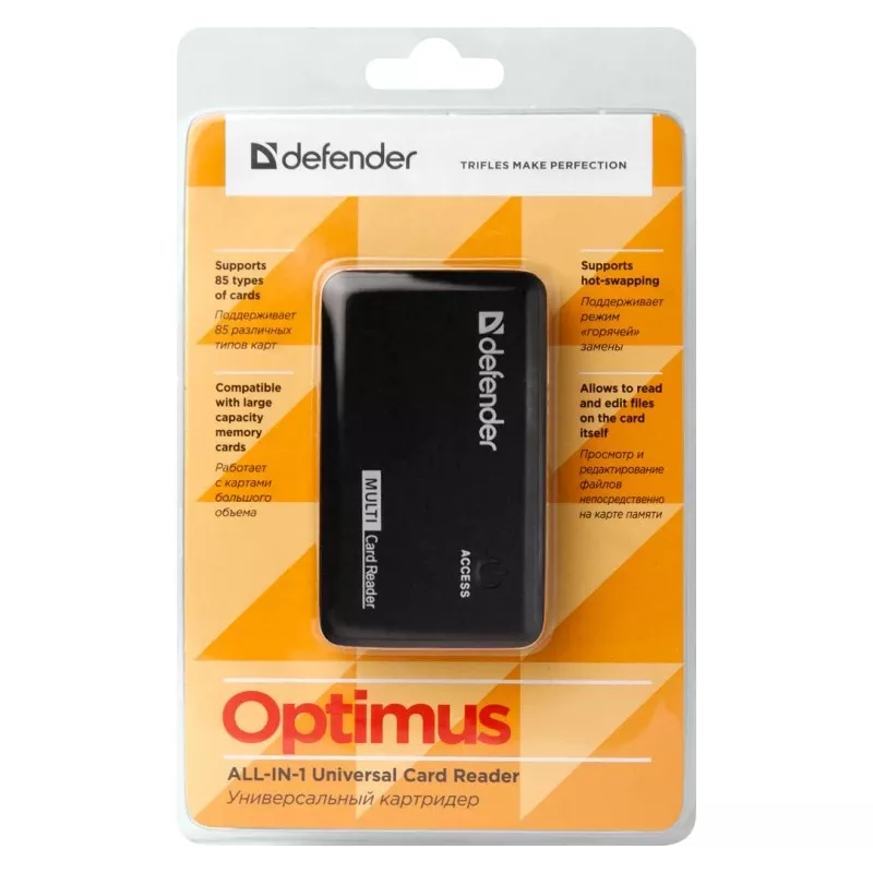 Czytnik kart Defender OPTIMUS USB 2.0 Universal Czarny