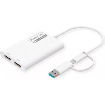 ROLINE Adapter wyświetlacza USB Type C A - Dual HDMI 4K60 ST/BU - Adapter - Cyfrowy/Dane (12.03.3206)