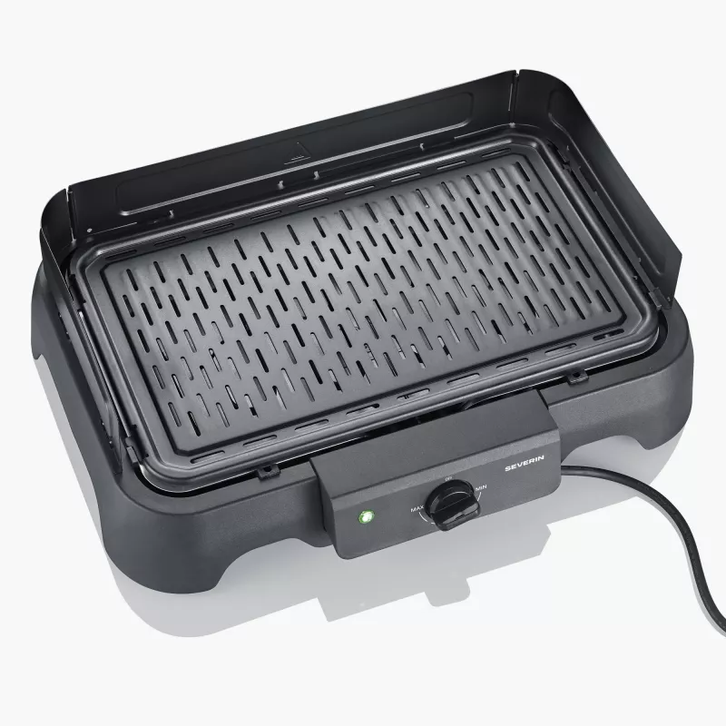 Elektryczny grill stołowy SEVERIN PG 8595 — 2000 W, prostokątny ruszt, czarny