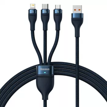 Kabel USB Baseus CASS030003 1,2 m USB A USB C/Micro USB-A/Lightning niebieski