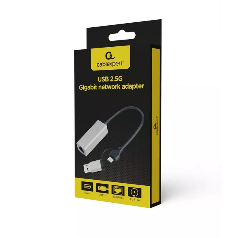 Adapter sieciowy PowerLine Gembird A-USB3AC-LAN2G-01 2500 Mbit/s Ethernet LAN