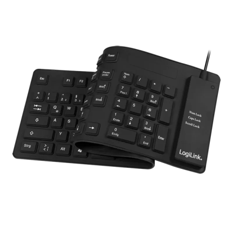 Klawiatura LogiLink ID0019A Uniwersalna USB QWERTZ Niemiecka Czarna