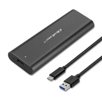 Obudowa SSD QOLTEC 50312 Czarna dla pojedynczego dysku M.2 SATA, USB Type-C (USB 2.0 / 3.2 Gen 1)