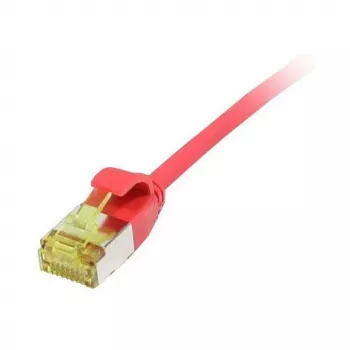 Kabel krosowy RJ45, CAT6A 500 MHz, 0,5 m, czerwony, U/FTP, cienkiline okrągły d=3,8mm, TPE/LSZH (Superflex), AWG32, z kablem surowym kat. 7, Synergy 21 (S217342V3)