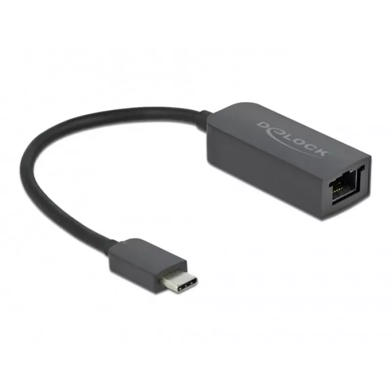 Kompaktowy adapter USB Type-C męski do 2,5 Gigabit LAN DeLOCK 66645