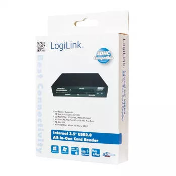 LogiLink CR0012 Czytnik kart USB 2.0 wewnętrzny Czarny