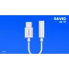 Adapter audio USB Type 3.1 C (M) – Jack 3,5mm (F) Biały SAVIO AK-51