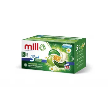 MILL PRO 5k kapsułki do prania + UNIWERSALNE kulki zmiękczające, 25 szt.