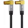 Kabel antenowy Goobay TV (typ 135 dB), 4-krotnie ekranowany, 2 m, czarny - pozłacany, gniazdo koncentryczne 90° > wtyk koncentryczny 90° (70461)