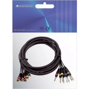 Audio snake kabel Omnitronic 8×RCA do 8×jack mono 1/4 cala, 15 m, model 30304748