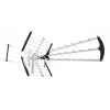 Antena DVB-T zewnętrzna/wewnętrzna LIBOX LB2000 ze wzmacniaczem 69 dB, podwójną polaryzacją, 174–790 MHz, aluminium/czarna
