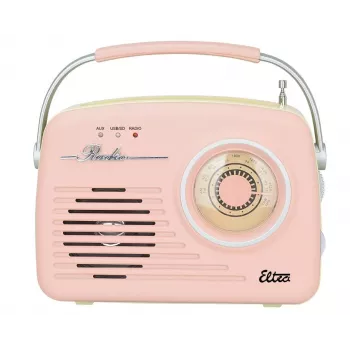 Retro radio stołowe Eltra LUIZA RETRO SP-11 z MP3, USB i kartą SD, różowe