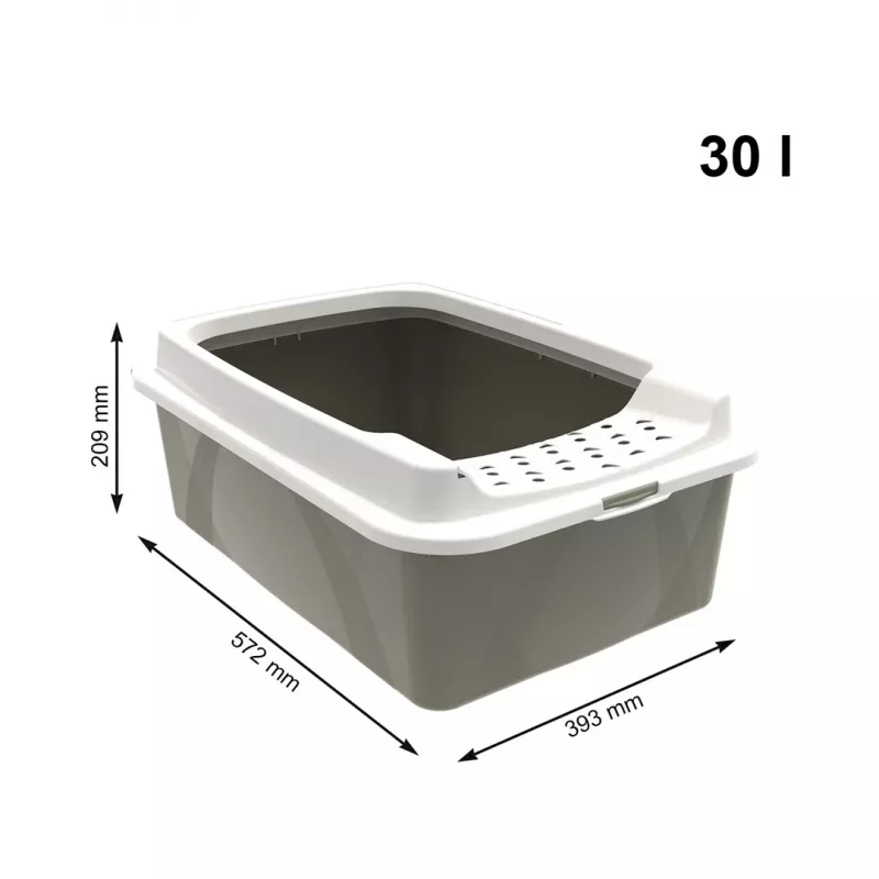 Kuweta dla kota rotho Bonnie Eco Cappuccino 30 L kryta tacka z tworzywa z pokrywą, 572×393×209 mm