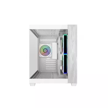 Cooler Master E481-WHNN-S00 Elite 481 WOOD Biały, mATX, Panel przedni, 70° Full-View Tempered Glass