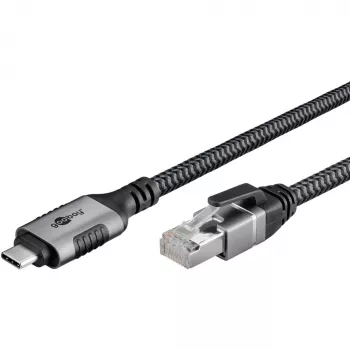 Goobay 70753 USB-C to RJ45 Ethernet CAT 6 kabel for Stable Wiczerwony Internet Connection with Router/Modem/Network Switch/Replaces USB to RJ45 Adapter / 1