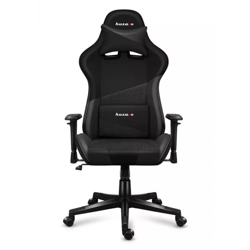Fotel gamingowy huzaro Force 6.2 Carbon — ergonomiczny fotel gamingowy, regulowana wysokość 44–53,5 cm, maks. obciążenie 130 kg, siedzisko siatkowe, wyściełane oparcie
