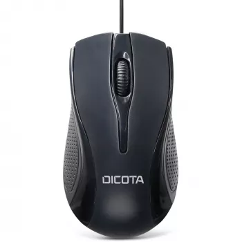 DICOTA - Mysz - dla prawo- i leworęcznych - Laser - 3 przyciski - Przewodowa - USB - Czarny (D32011)