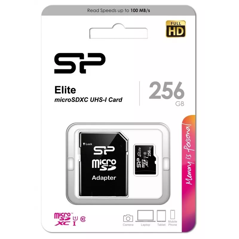 Karta pamięci MicroSDXC Silicon Power Elite 256 GB UHS-I Klasa 10 U1 85 MB/s z adapterem SD