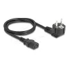 Kabel zasilający DELOCK CEE 7/7 (E+F) do IEC C13 90° kątowa wtyczka, 1 m, H05VV-F 3x1,00 mm², czarny
