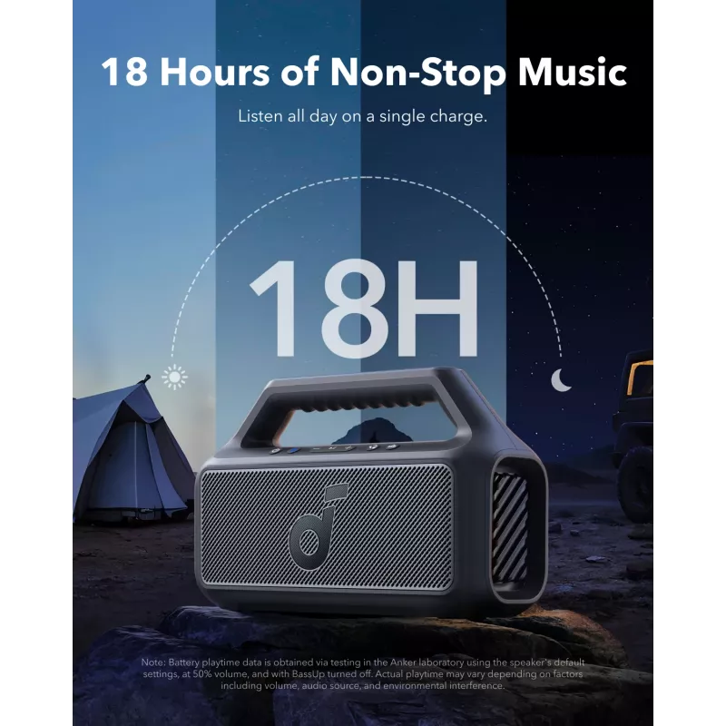 Przenośny głośnik stereo Anker Soundcore Boom 2 SE — 2.0 kanały, 30 W RMS, bezprzewodowy, czarny