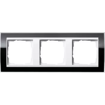 GIRA 3fach Rahmen Event Klar, Standard 55, System 55 Schwarz 0213733