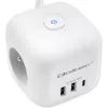 Listwa zasilająca Power Cube QOLTEC 52547 3× gniazda AC, 2×USB-A, 1×USB-C PD 20W