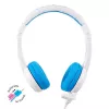 Przewodowy zestaw słuchawkowy BuddyPhones School+ — Pałąk na głowę, wokółuszne, 20–20000 Hz, kabel 1,4 m, Niebieski/Biały