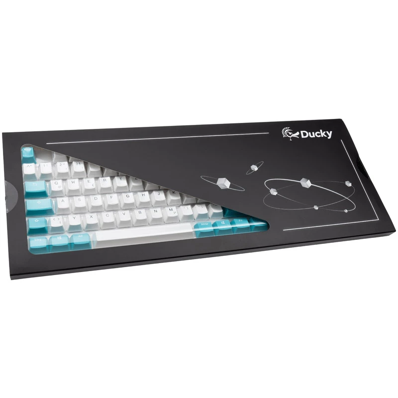 Ducky Keycap Set, PBT, ISO (DE) - biało/niebieski