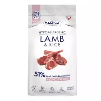 BALTICA Nutraceutic Hipoalergiczna M Jagnięcina z ryżem - sucha karma dla psów - 3kg