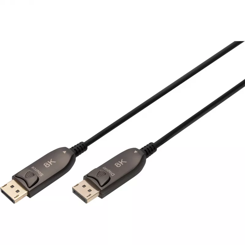 Hybrydowy kabel światłowodowy DisplayPort AOC, UHD 8K (czarny, 30 metrów)
