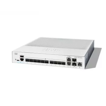 Przełącznik sieciowy Cisco Catalyst C1300-12XS zarządzalny L2/L3, 12 x 10Gb SFP+, 240 Gbit/s, 16k MAC, do montażu w szafie rack, szary