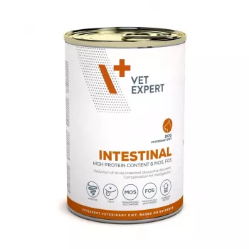 Mokra karma dla psów VETEXPERT Veterinary Diet Intestinal 400 g, drób, bezzbożowa, na rekonwalescencję po operacji układu pokarmowego