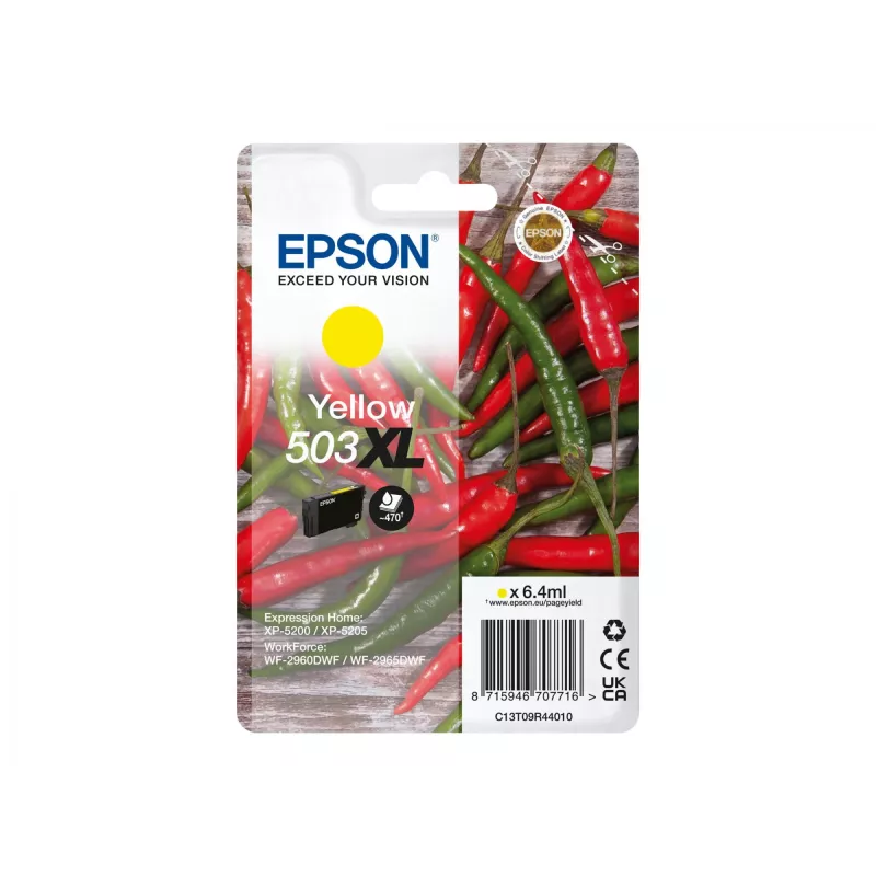 Wkład atramentowy Epson 503XL żółty, oryginalny wysoka (XL) wydajność, 6,4 ml, pojedyncze opakowanie
