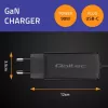 Ładowarka GaN 90W QOLTEC 52420 USB-C PD 5–20V 3A/4.5A wyjście, wejście 220–240V, kabel 1,8 m, czarna