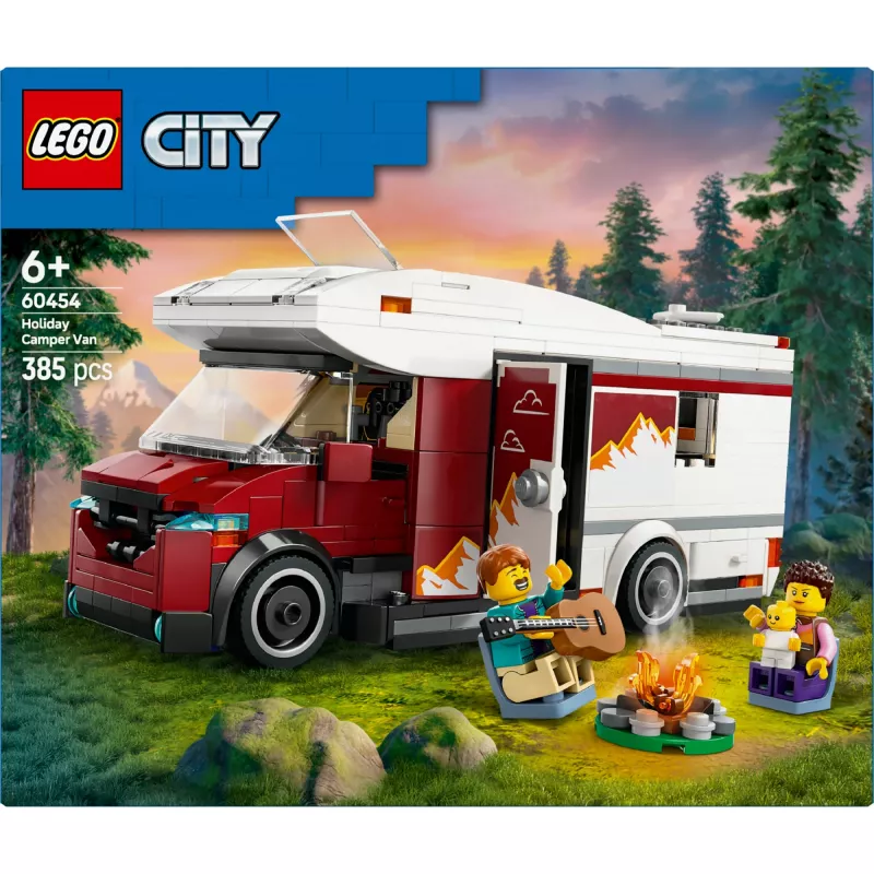 Zestaw konstrukcyjny LEGO City Przyczepa Kempingowa Przygód 60454, 385 elementów, wysokość 80 mm, dla dzieci od 6 lat