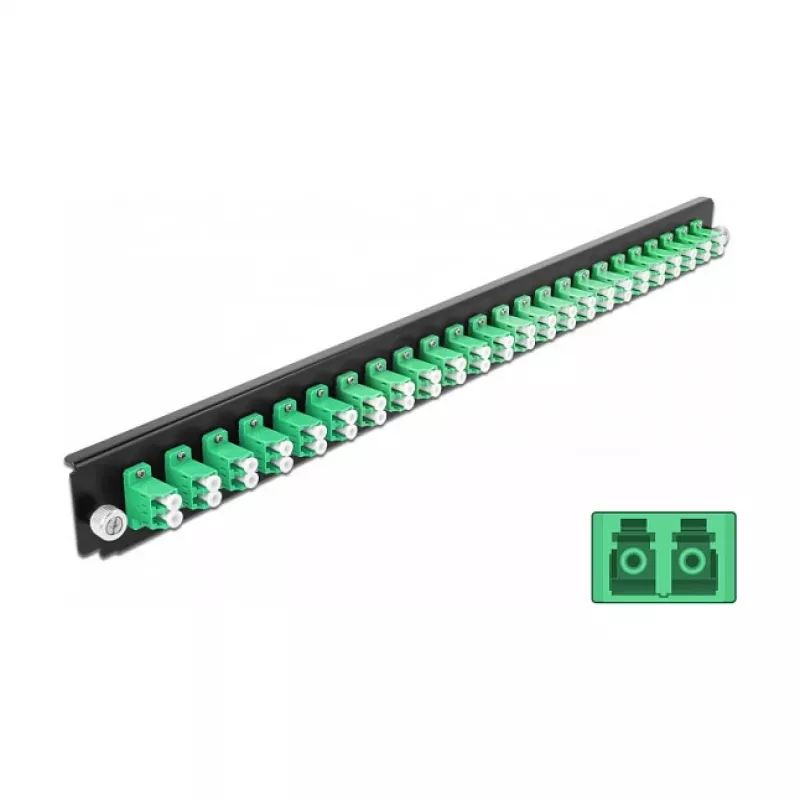 Panel przedni puszki spawów DeLOCK 19 cali 24 porty LC Duplex zielony