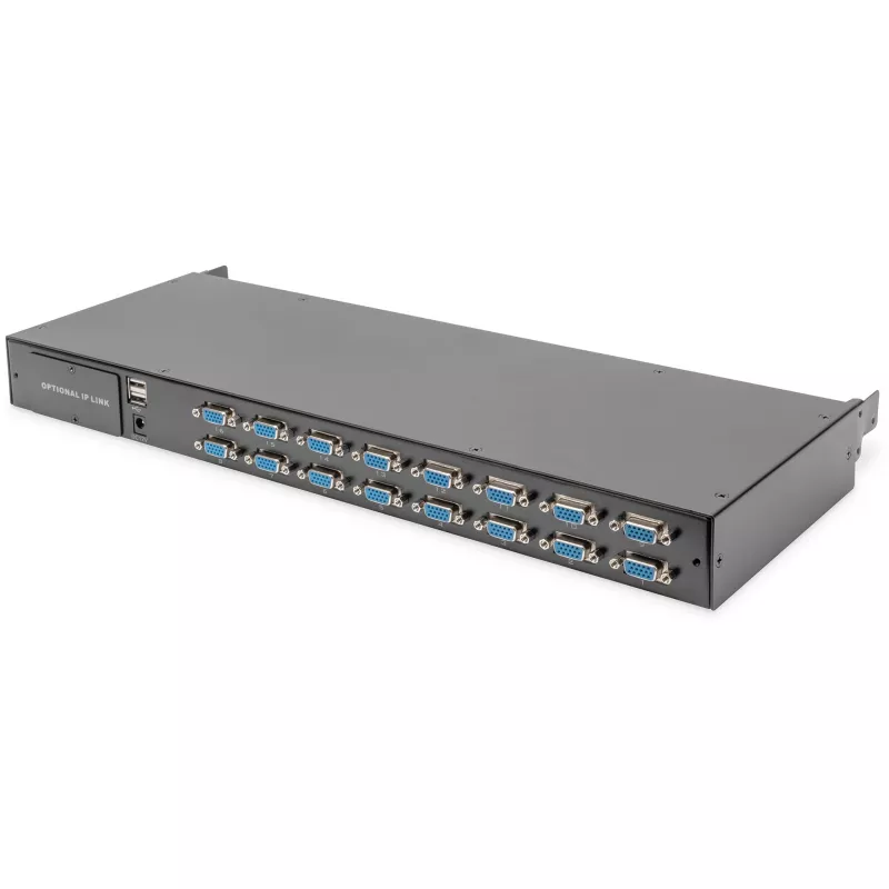 Konsola KVM Digitus 19-calowa HD LCD 16-portowa VGA z niemiecką klawiaturą