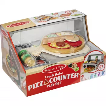 Akcesorium do kuchni do zabawy Spin Master Melissa & Doug Top & Bake Pizza Counter, zestaw do zabawy w pizzę