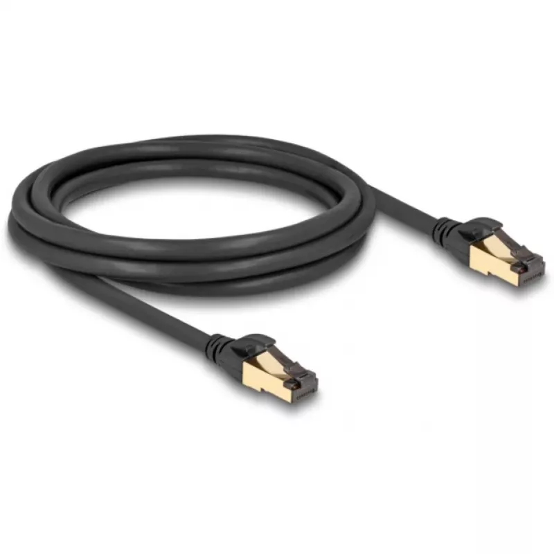 Kabel sieciowy DeLOCK RJ45 Cat.6A męski do męskiego S/FTP 2m Czarny