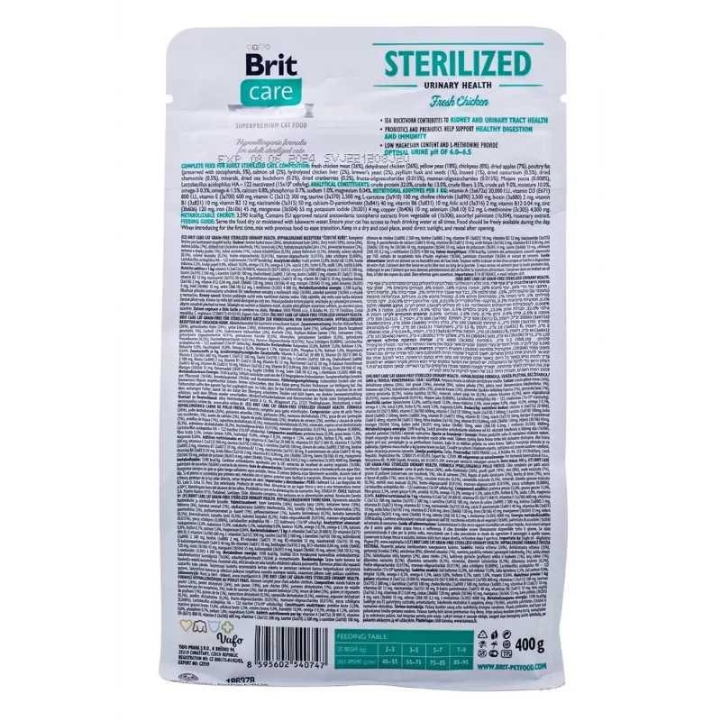 BRIT Care Grain-Free Sterilized Urinary - sucha karma dla kota - 400 g