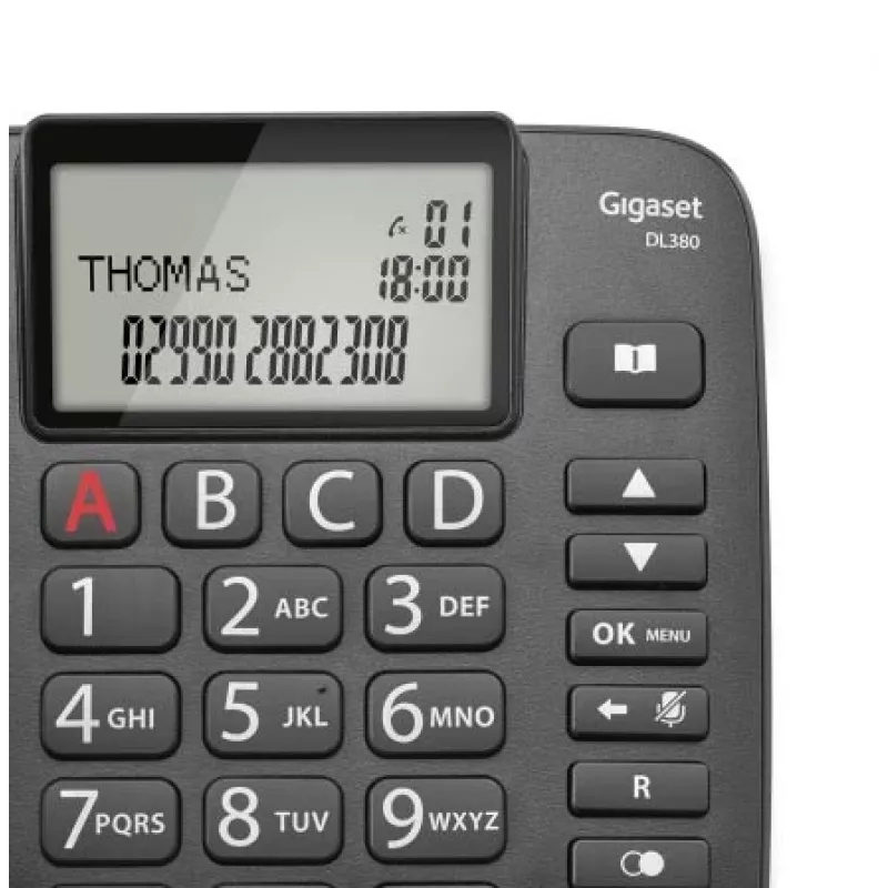 Gigaset DL380 telefon przewodowy, czarny