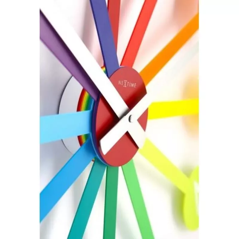 NeXtime klok 2995di Colour Guide, Ø 60 cm, ścienna, wielokolorowa