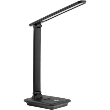 Lampa biurkowa LED MACLEAN MCE614B — ściemnialna, składane regulowane ramię, 9W, 3000K/4500K/6500K, czarna