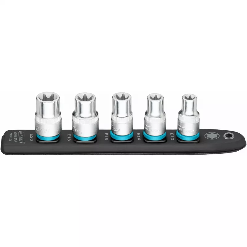 Zestaw nasadek Hazet 900E-SR/5 — 1/2 cala napęd TORX E12–E20 krótkie nasadki
