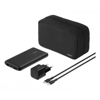 Belkin BoostCharge - Powerbank + Zasilacz AC - 10000 mAh - PD - 3 porty wyjściowe (24-pin USB-C, 2 x USB)