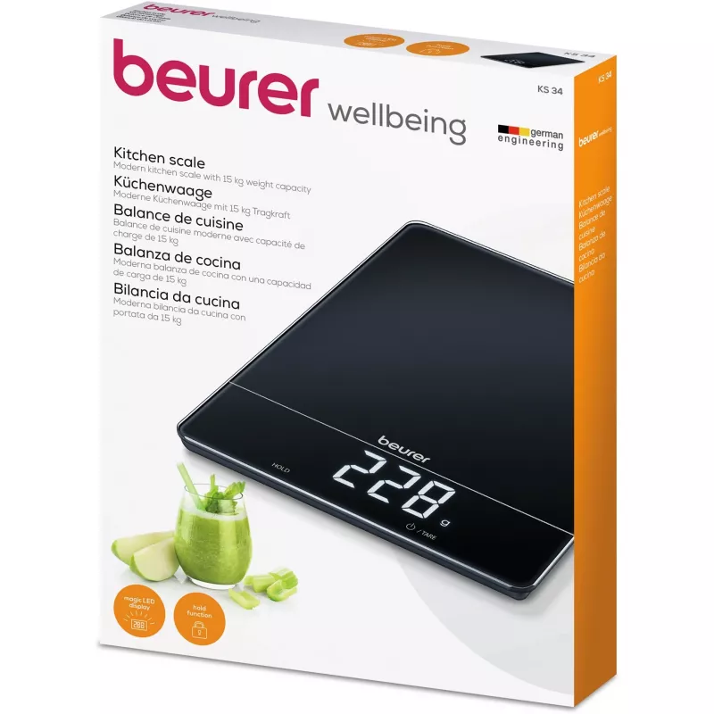 Waga kuchenna Beurer KS 34 czarna maks. 15,0 kg KS34XL Beurer