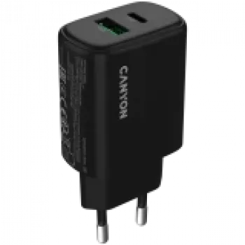 Ładowarka CANYON OnCharge 250 25W 1xPD 1xQC EU Czarny